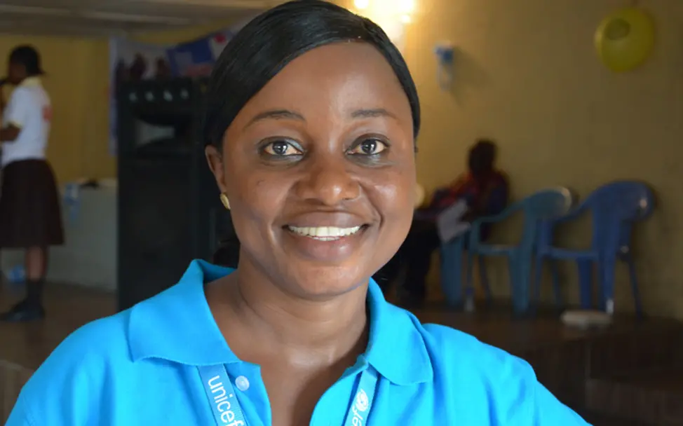 UNICEF-Mitarbeiterin Hawa Page berichtet über Mädchenrechte in Liberia. | © UNICEF/Kerstin Bücker Reisetagebuch Liberia: UNICEF-Mitarbeiterin Hawa Page berichtet über Mädchenrechte