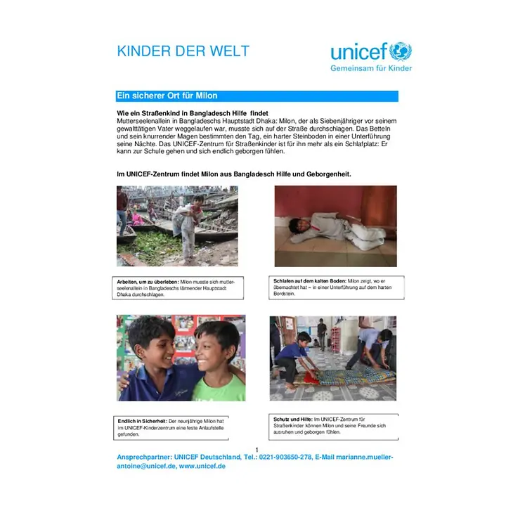 Unterrichtsmaterial Straßenkinder Milon Bangladesch Vorschau Unterrichtsmaterial Straßenkinder Milon Bangladesch Vorschau