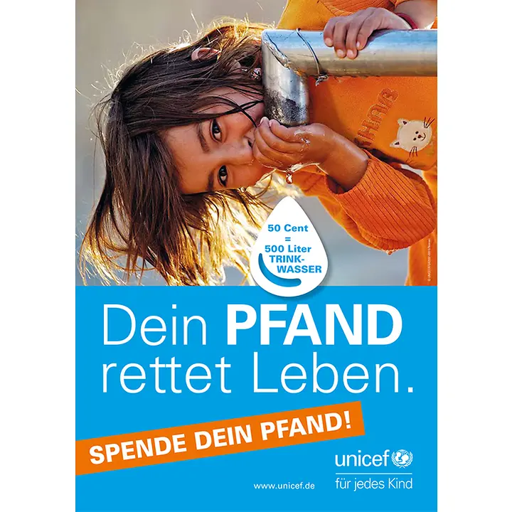 Dein Pfand Poster A4 2019 Vorschau | © UNICEF Dein Pfand Poster A4 2019 Vorschau