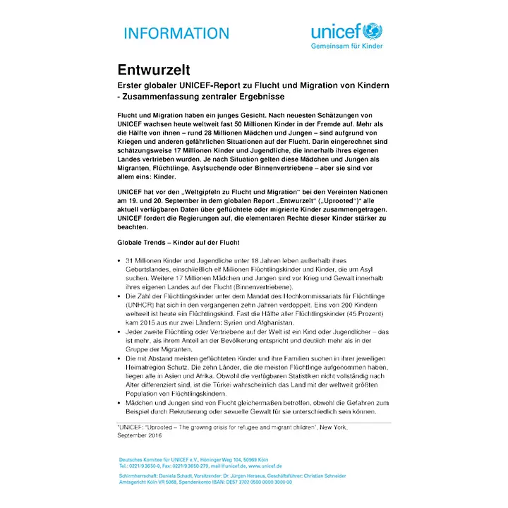 Global Report: Uprooted