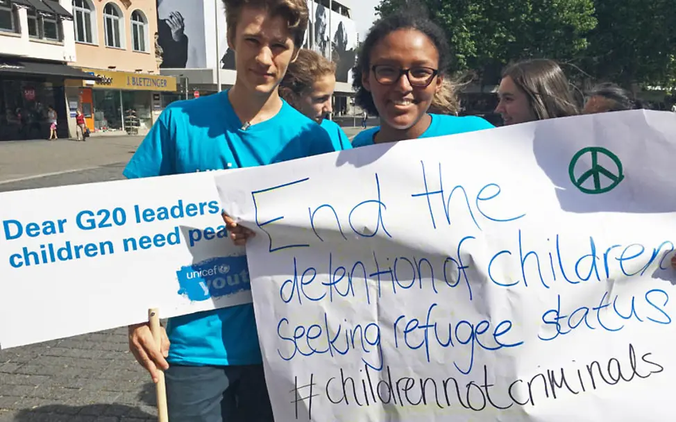 Zum G20: "Die Inhaftierung von geflüchteten oder migrierten Kindern muss gestoppt werden."