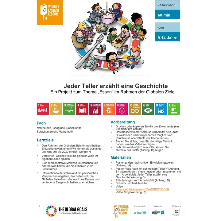 The World's largest lesson - Jeder Teller erzählt eine Geschichte