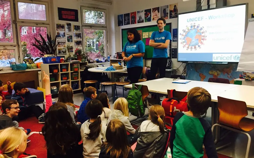 Mitglieder des AK-Teams für Kinderrechte in der Metropolitan School (1) © Unicef Berlin /AK-Team Neuer Inhalt (1)