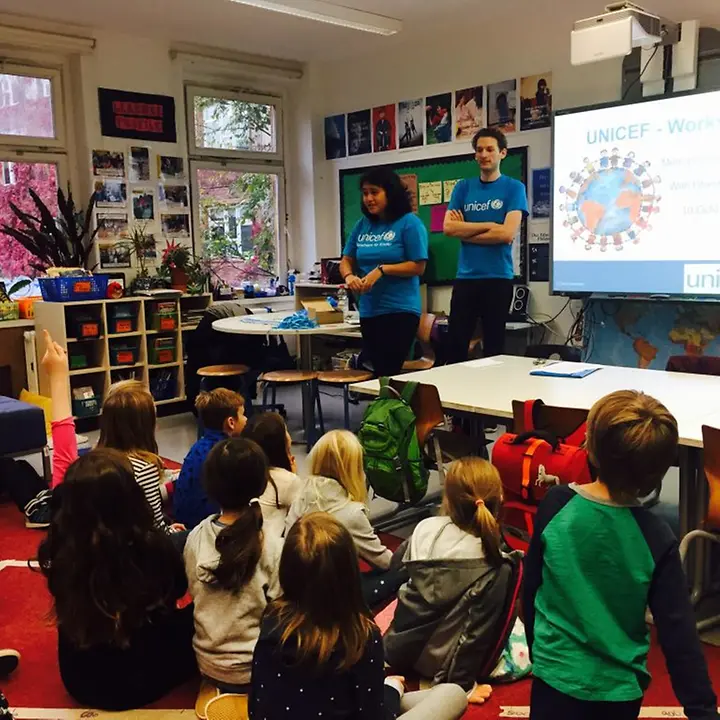 Mitglieder des AK-Teams für Kinderrechte in der Metropolitan School (1) © Unicef Berlin /AK-Team Neuer Inhalt (1)