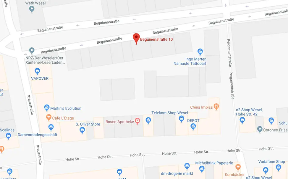 Beguinenstr. 10 · 46483 Wesel - © GeoBasis-DE/BKG, Google Beguinenstr. 10 · 46483 Wesel - © GeoBasis-DE/BKG, Google