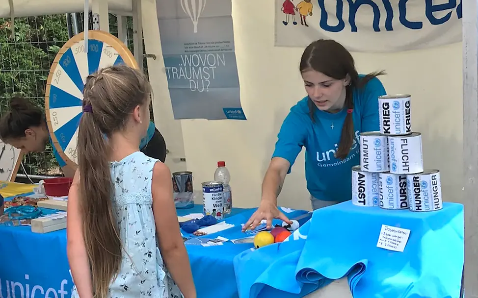 UNICEF Stand beim Stadtwerkefest | © UNICEF Potsdam/Schrödelsecker