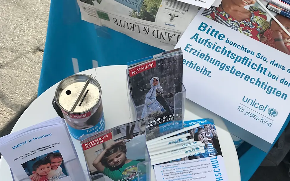 Stand bei der Erlebnisnacht | © UNICEF Potsdam/Schrödelsecker