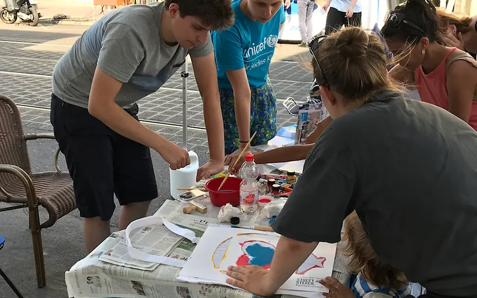 UNICEF-Stand bei der Erlebnisnacht | © UNICEF Potsdam/Schrödelsecker