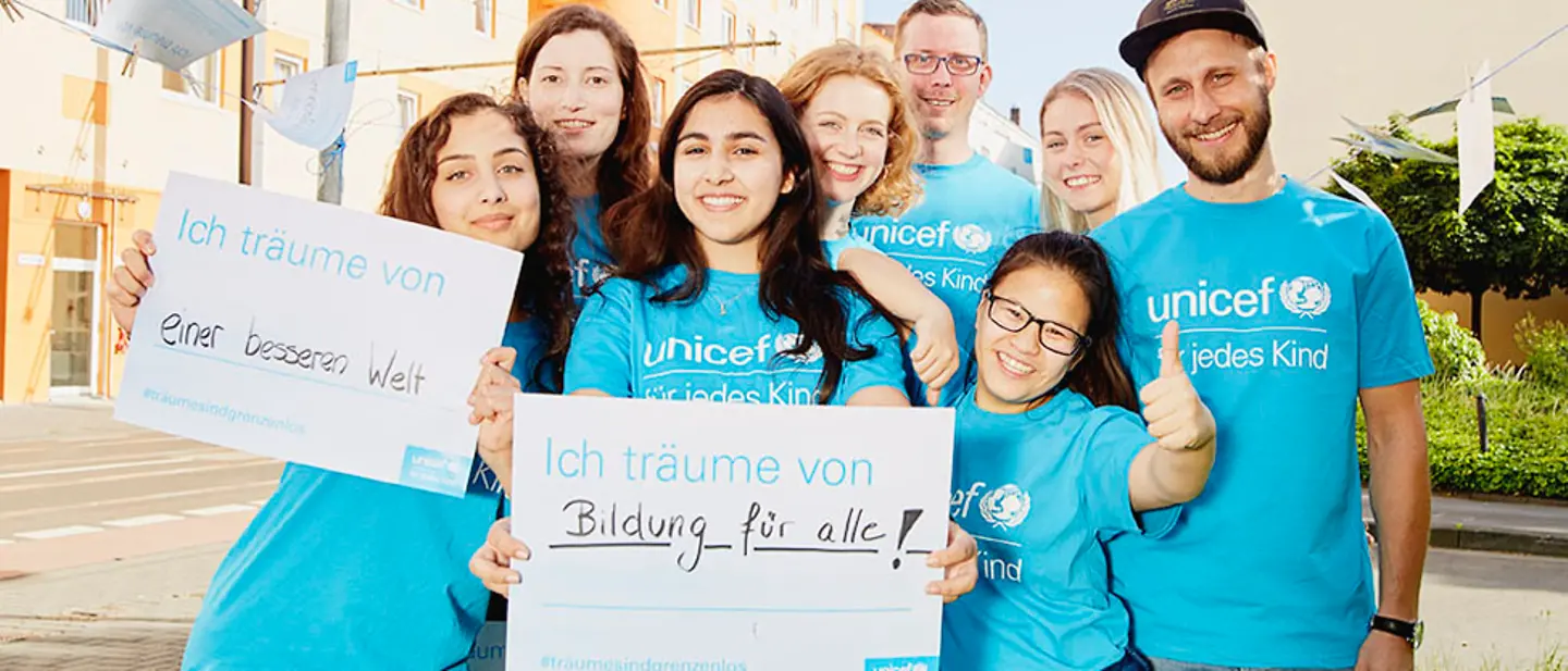 UNICEF Youth-Aktion #träumesindgrenzenlos | © UNICEF/Sebastian Bänsch UNICEF Youth-Aktion #träumesindgrenzenlos