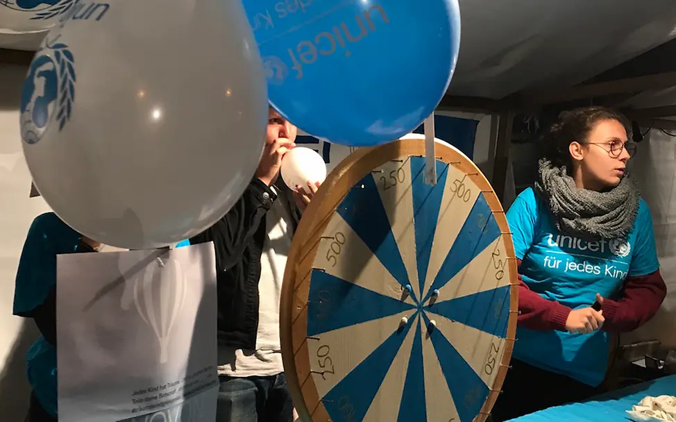 UNICEF-Stand beim WarmUP 2018 | © UNICEF Potsdam/Schrödelsecker