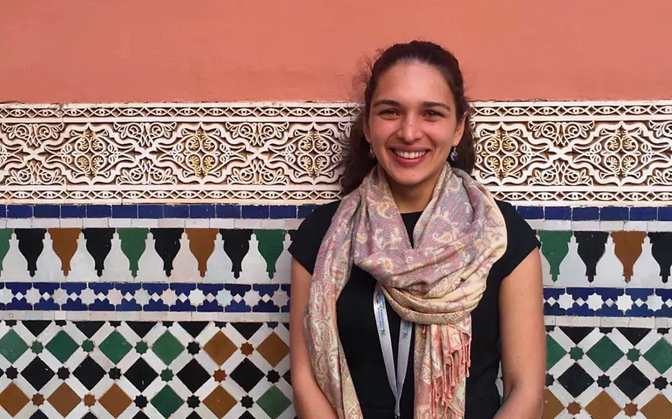 Jugenddelegierte Yasmin beim GFMD in Marrakesch. | © UNICEF Jugenddelegierte Yasmin beim GFMD in Marrakesch.