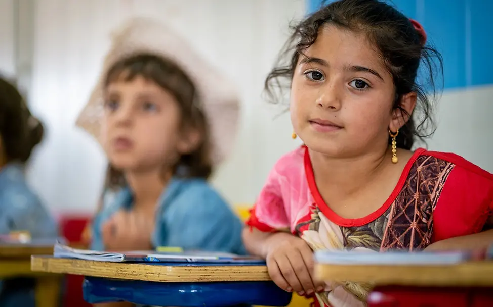 Kinder in einem kinderfreundlichen Makani-Zentrum von UNICEF im Flüchtlingslager Za'atari, Jordanien.