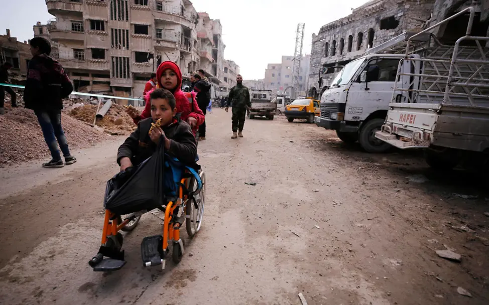 Syrien: Kinder im zerstören Ghuta