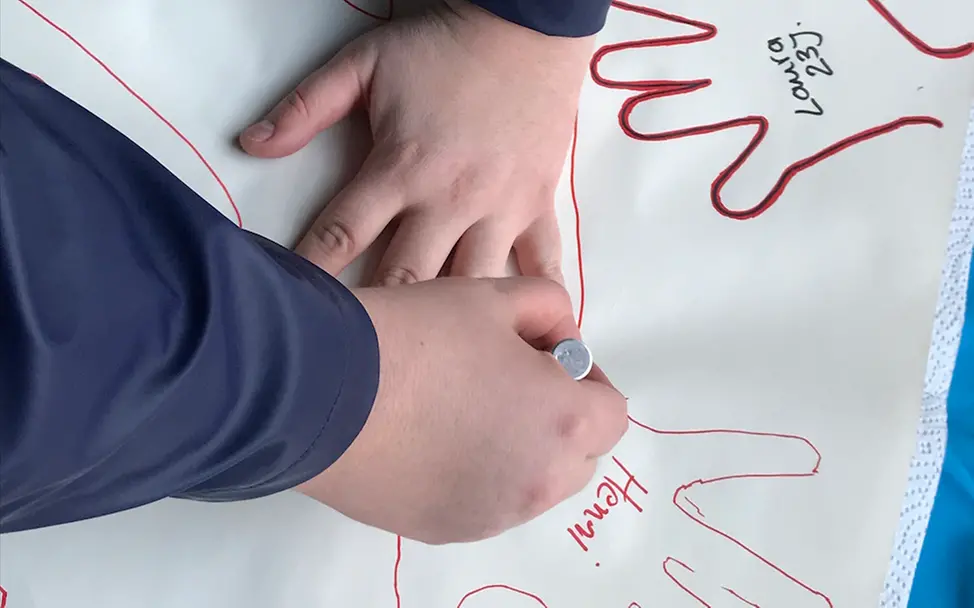 Red-Hand-Day am Campus Griebnitzsee | © UNICEF Potsdam/2019/Schrödelsecker