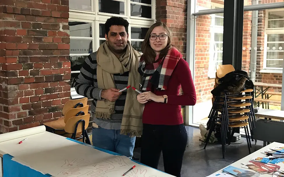 Red-Hand-Aktion am Humboldt-Gymnasium | © UNICEF Potsdam/2019/Schrödelsecker