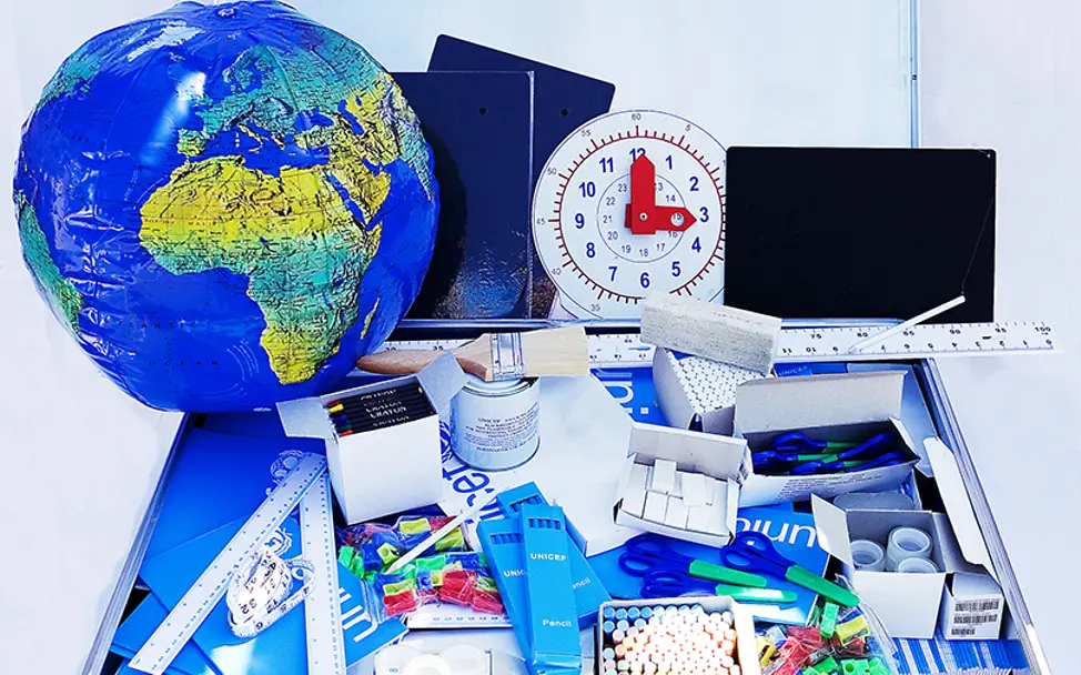Material zum Ausleihen: Schule im Koffer | © UNICEF Material zum Ausleihen: Schule im Koffer