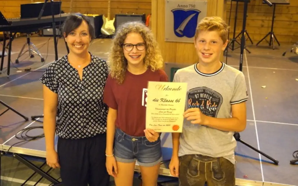 Die Klasse 6b wurde als lesefleißigste Klasse geehrt. Urkunde-6b-Leseförderung-uncef-Projekt Kopie