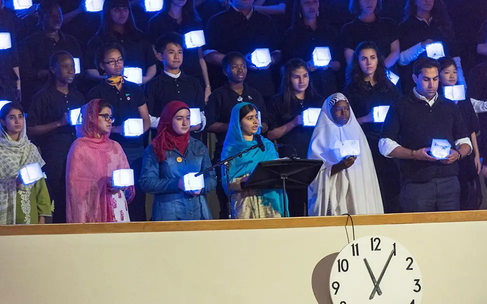 Hauptquartier Vereinte Nationen: Malala Yousafzai bei ihrer Rede zur Eröffnung des Gipfels für nachhaltige Entwicklung