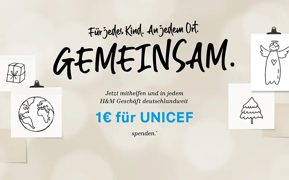 H&MxUNICEF: Aufkleber 1€ Spende