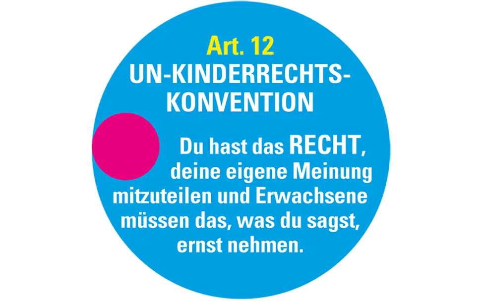 Artikel 12: Ein wichtiger Artikel der Kinderrechtskonvention. | © UNICEF Kinderrechte-Umfrage: Artikel 12.
