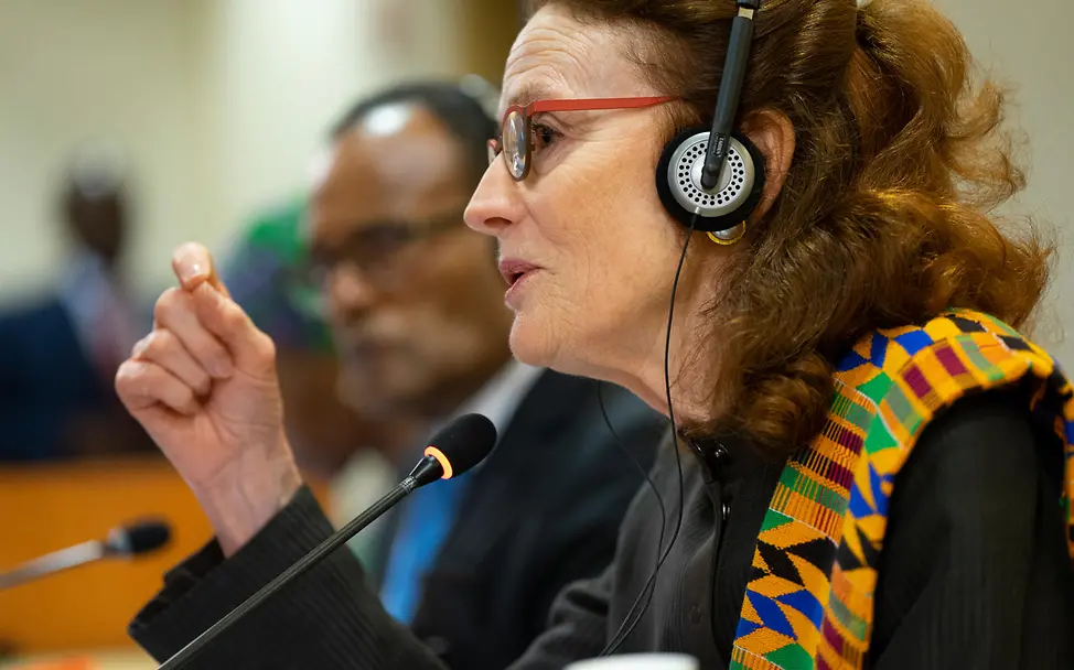 UNICEF Executive Director Henrietta H. Fore bei einer Konferenz in New York. | © UNICEF/Christine Nesbitt New York: UNICEF Executive Director Henrietta H. Fore bei einer Konferenz.