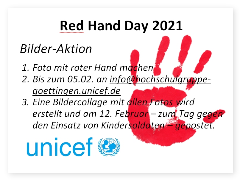 Dein Selfie für den Red Hand Day 2021 | © UNICEF Göttingen Dein Selfie für den Red Hand Day 2021