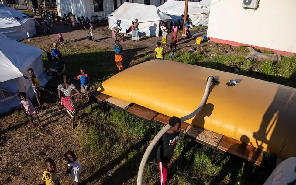 Mosambik: Ein Wasserkissen von oben | © UNICEF/Franco Mosambik: Ein Wasserkissen von oben