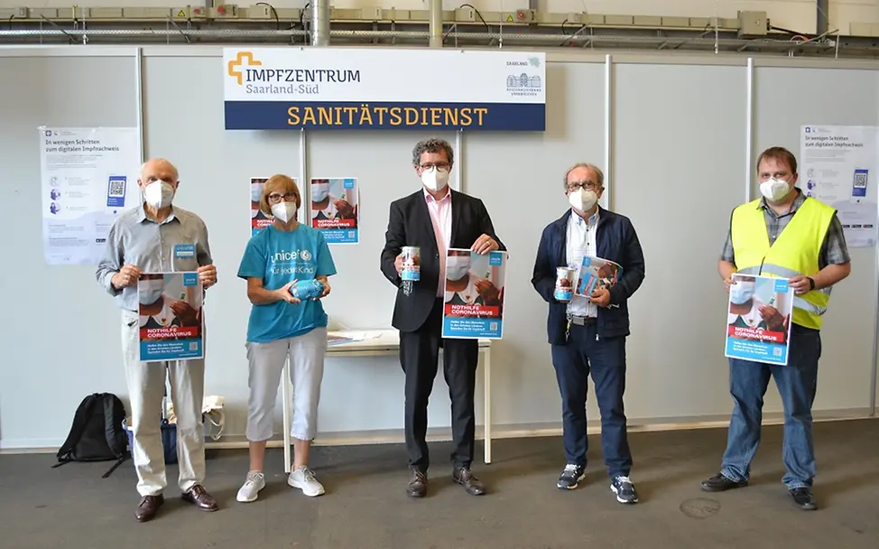 Spendenaktion für COVAX in saarländischen Impfzentren