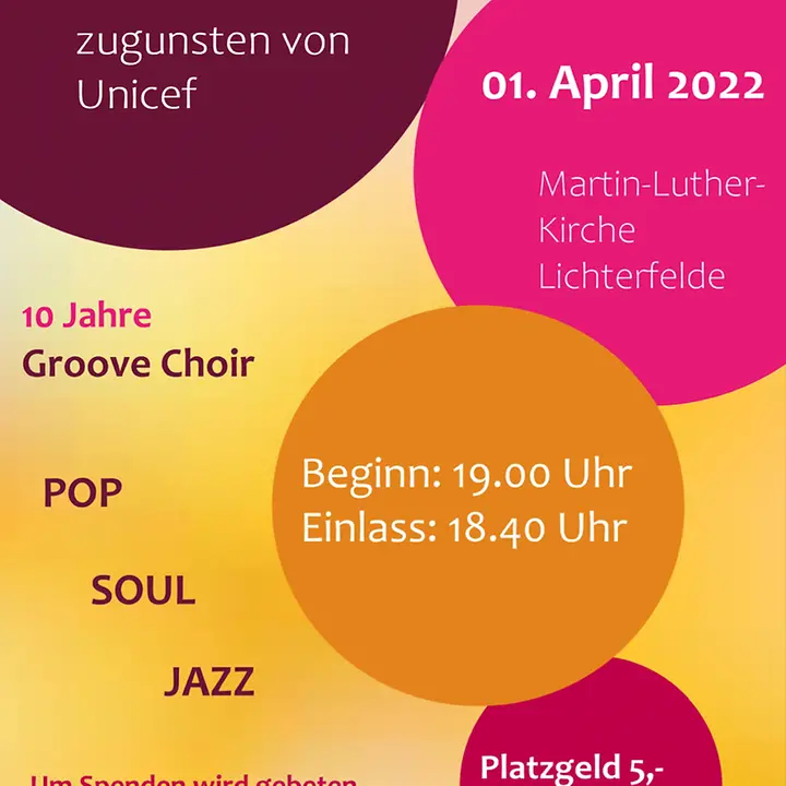 Benefizkonzert von Groove Choir für UNICEF © Groove Choir