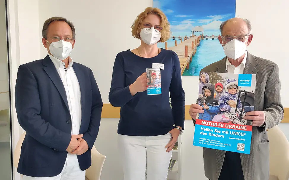Dr. Roman Hubertus, Dr. Metzger-Weiser und Jürgen Karl (Unicef AG Passau)