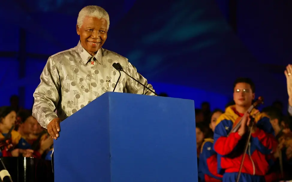 Nelson Mandela bei einer Sondersitzung der Vereinten Nationen. © UNICEF/Bronstein. Nelson Mandela bei einer Sondersitzung der Vereinten Nationen. © UNICEF/Bronstein.