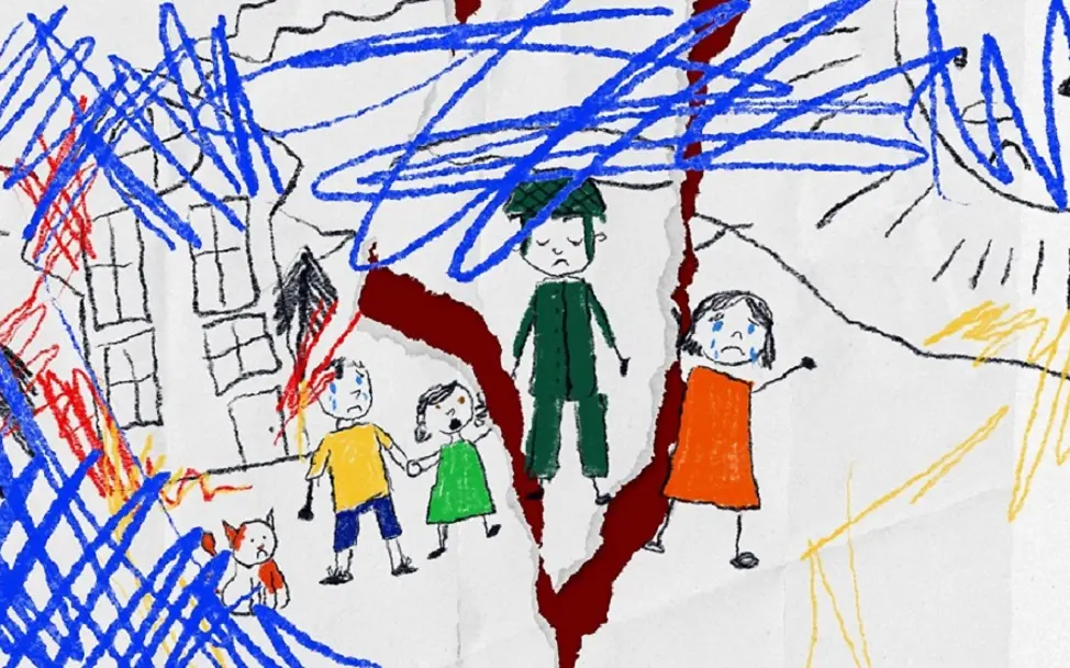 Ukraine: Zeichnung eines Kindes