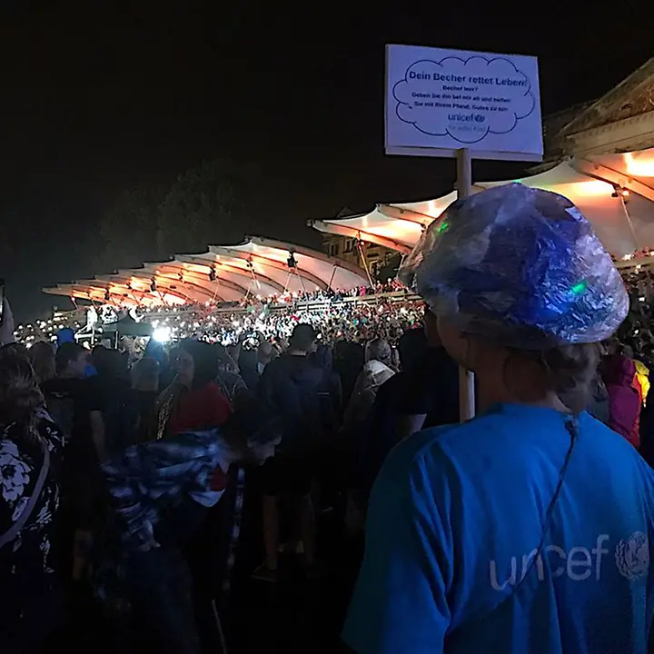 Impression von der Pfandaktion der UNICEF AG Dresden bei den Filmnächten 2023 Impression von der Pfandaktion der UNICEF AG Dresden bei den Filmnächten 2023