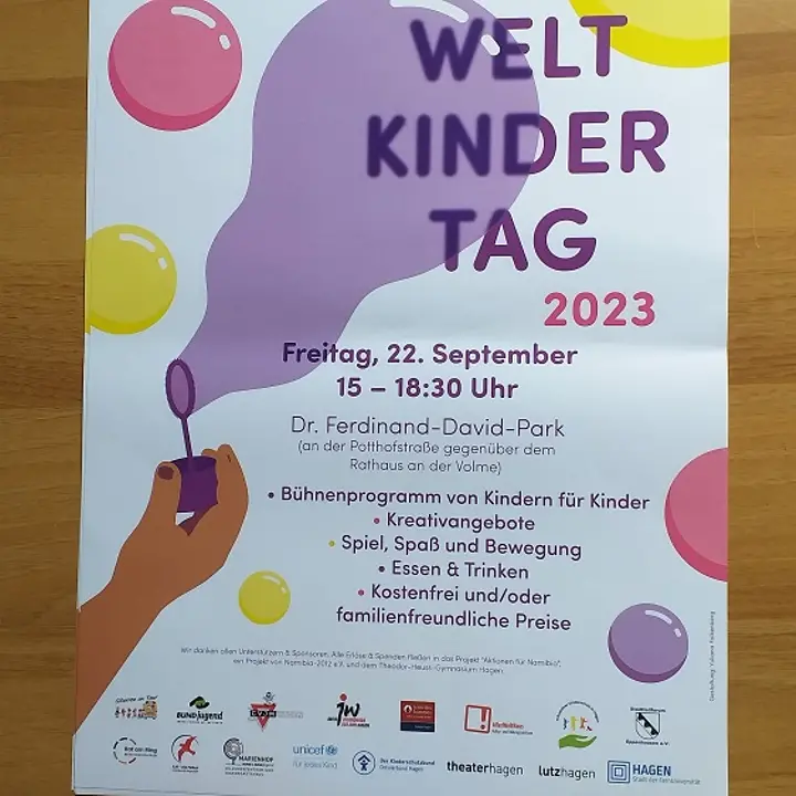 Plakat zum Weltkindertag 2023 in Hagen