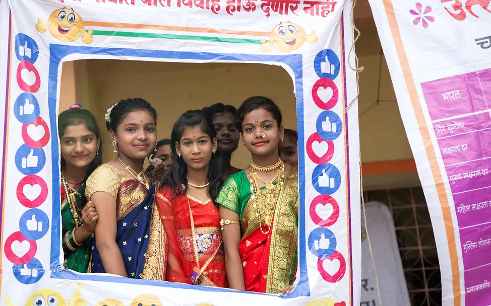 Teenager-Mädchen in Indien bei einem Aktionstag | © UNICEF/ Magray Fakten über Mädchen: Einsatz für Gleichstellung der Geschlechter