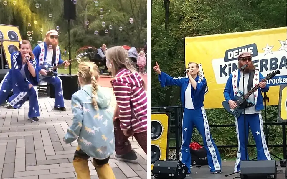 Pia Nino rockten den Garten | Bild links: LAGA Bad Gandersheim; Bild rechts: UNICEF Göttingen Pia Nino rockten den Garten