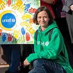 UNICEF-Sprecherin Christine Kahmann in der Ukraine | © UNICEF/2023 Ukraine: UNICEF-Sprecherin Christine Kahmann besuchte UNICEF-Hilfsprojekte