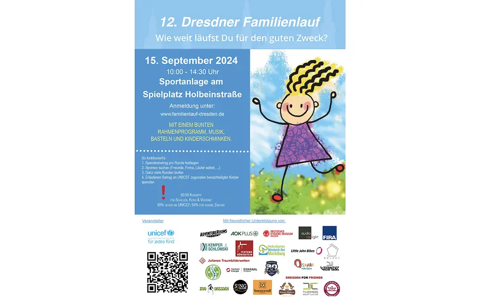 Flyer 12. Dresdner Familienlauf 2024 Flyer vom 12. Dresdner Familienlauf 2024