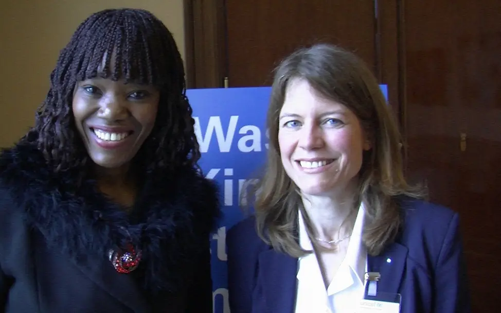 Kerstin Bücker und Jennifer Jaque-Rodney. ©UNICEF