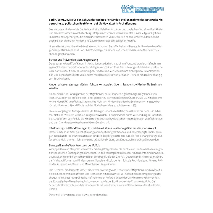 Teaserbild Stellungnahme Gewalttat Aschaffenburg