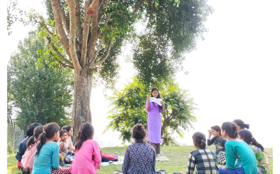 Ein Gruppe von Mädchen in Nepal.