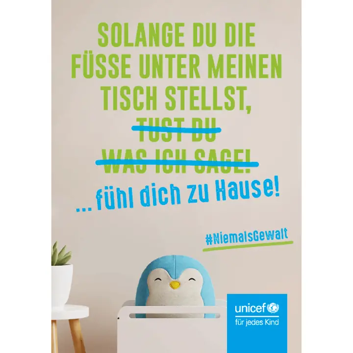 Drittes Motiv des Postersets zur Kampagne #NiemalsGewalt 