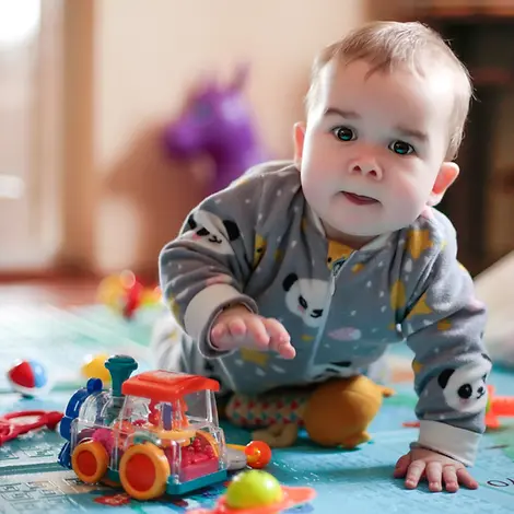 Impfungen Baby: Elterntipps für Impfungen für Babys und Kleinkinder - ein Baby beim Spielen