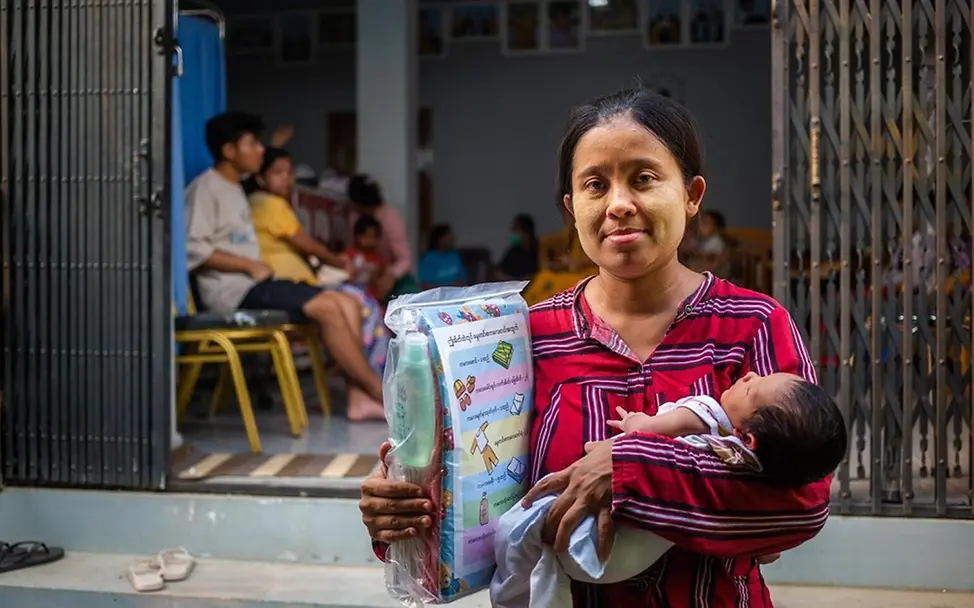 Hilfe für Myanmar: Schwangere und Neugeborene