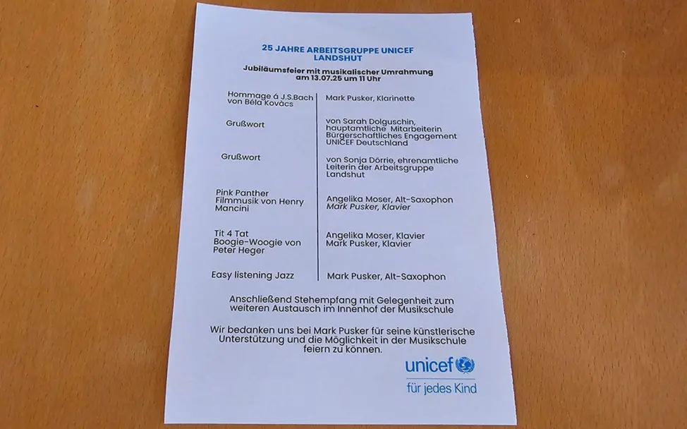 Programm © UNICEF-AG Landshut/Karin Erbe