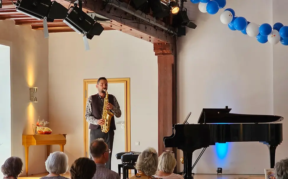 Mark Pusker, Alt-Saxophon © UNICEF-AG Landshut/Karin Erbe