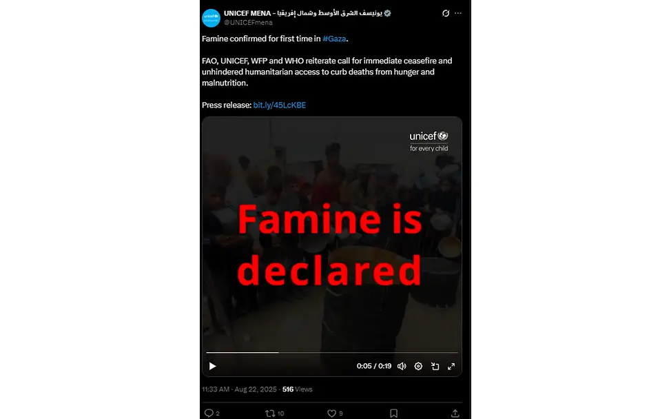 Kinder Gaza: UNICEF MENA zu den IPC Zahlen
