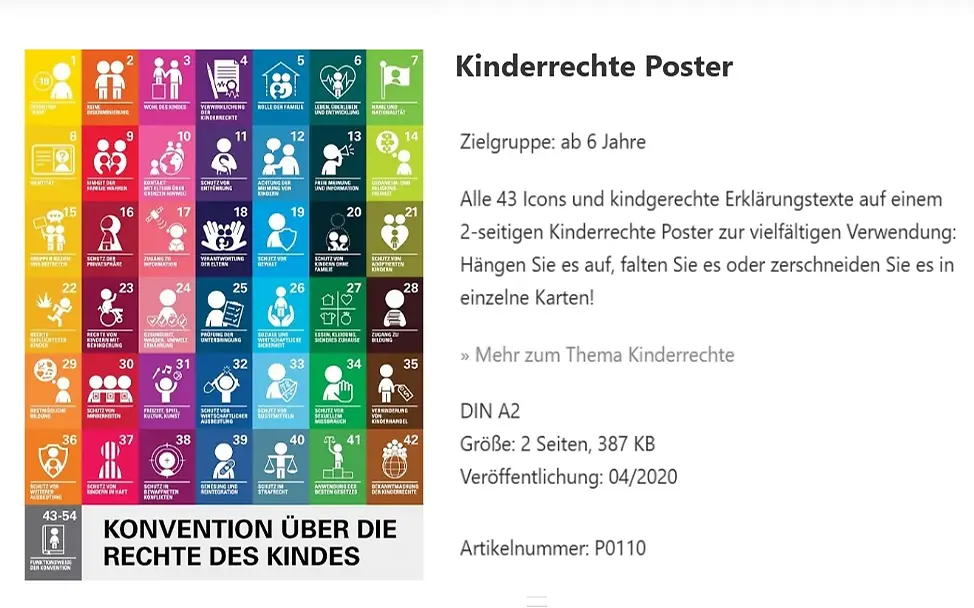 Poster Konvention Kinderrechte | © UNICEF Deutschland Poster Konvention Kinderrechte