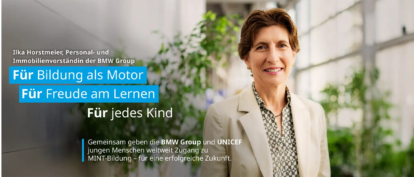 Bild von Ilka Horstmeier mit Aufschrift: Für Bildung als Motor. Für Freude am Lernen.