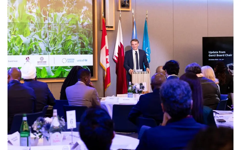 Christian Klein, CEO von SAP, hält eine Rede.